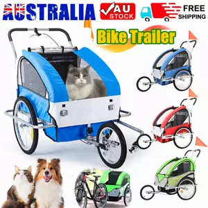2in1 Kids Pet Trailer Bike Trailer Bicycle Foldable Jogger Stroller Dog Trailer - Picture 1 of 15
