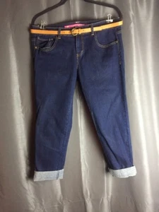 Tinseltown Denim Couture Womens Jeans SZ 11 Stretch With Leather Belt - Picture 1 of 7