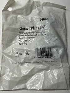 Gampack 14005 Gray Zinc Die Cast Closure Plug 1/2 W in. 4 Ct - Picture 1 of 2