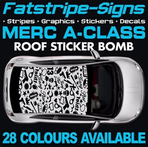to fit MERCEDES A CLASS ROOF STICKER BOMB GRAPHICS STICKERS DECALS CAR VINYL AMG - Picture 1 of 2