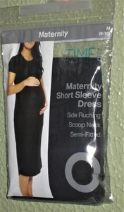 Nuevo con etiquetas Vestido Time AND Tru Maternity Manga Corta Semiajustado Negro Talla GRANDE - Imagen 1 de 3