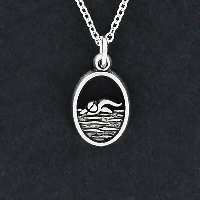 Collar de natación I HEART 2 solo con cadena o dije - estaño amor nadador natación Foto 1 de 3