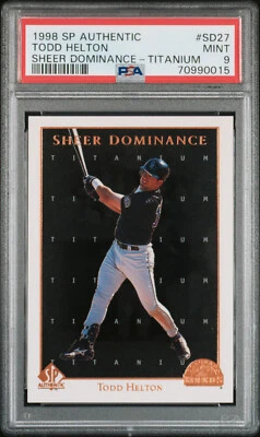1998 SP AUTHENTIC SHEER DOMINANCE TITANIUM #27 TODD HELTON #/100 PSA 9 MINT POP2 - Image 1 of 2