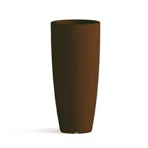 MACETA RESINA H90 ALTA MODERNA REDONDA MADE IN ITALY DISEÑO JARDÍN MARRÓN - Imagen 1 de 6