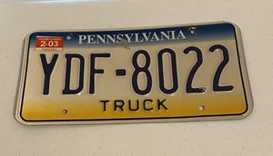 PENNSYLVANIA  Authentic License Plate  TRUCK  WWW.STATE.PA.US  PLATE # YDF-8022 - Picture 1 of 2