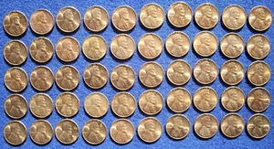50 Coin Roll ~ UNC 1955 Lincoln Wheat Cent ~ Free Shipping - Picture 1 of 9