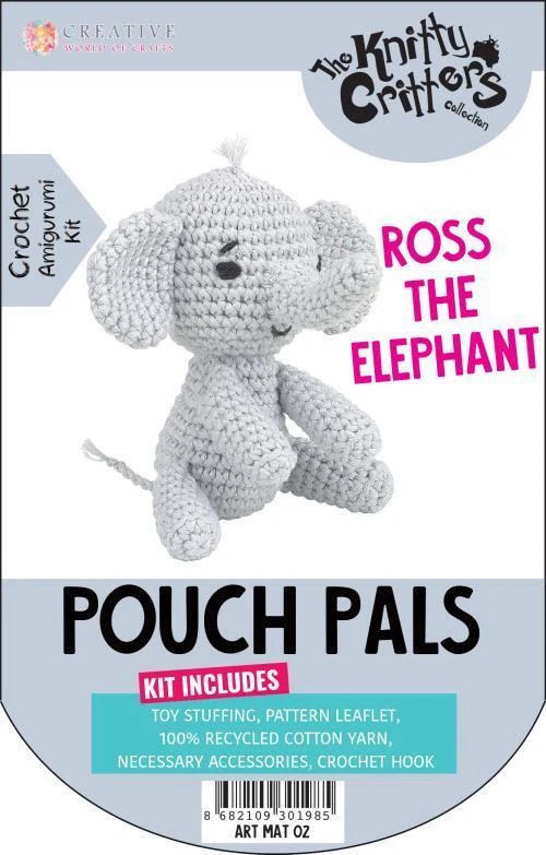 Knitty Critters - Pouch Pals - Ross the Elephant - Image 1 of 1