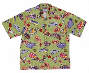 Reyn Spooner Joe Kealoha Hawaiian Shirt Mens Large Wonder Gas Roadster 90s VTG - Picture 1 of 6