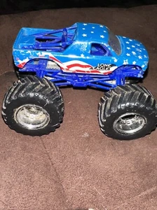 Hot Wheels Monster Jam Lone Eagle Monster Truck 2004 #41 Silver Blue Wheels - Picture 1 of 5