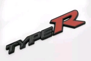 Honda Civic Type R Fn2 Black⚫️ & Red🔴 Metal Rear Badge With Adhesive Tape - Picture 1 of 1