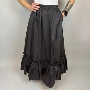 Gonna Oscar Rom Zurigo vintage designer a strati 100% seta marrone taglia 40 - Foto 1 di 10