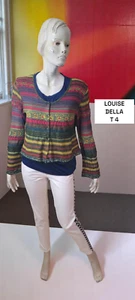 Louise Della Taille 42 Superbe gilet multicolore femme cardigan - Foto 1 di 4