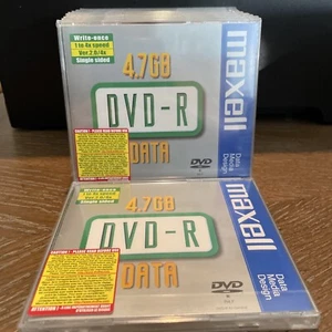 MAXELL DVD-R DATA VIDEO 10 SINGLE PACKS NEW SEALED 4.7 GB - ALL NEW, FACTORY - Picture 1 of 3