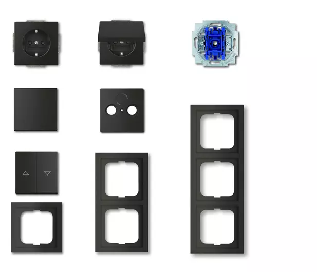 Busch Jäger Rahmen Schalter Steckdose etc. future® linear schwarz matt - Auswahl - Bild 1 von 1