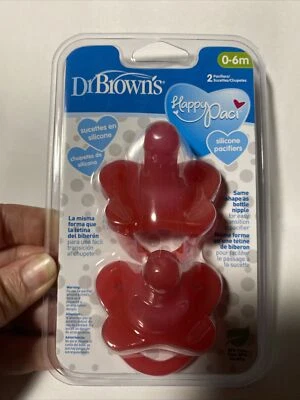 Dr Brown's Happy Paci 0-6m Pack de 2 Chupetes de Silicona -ROSA- Foto 1 de 4