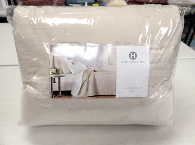 Hotel Collection Reversible Chenille Full/Queen  Coverlet Set Sand MSRP $430 - Image 1 of 4