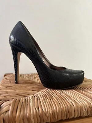 BCBGeneration парад 10 новый в коробке черный питон змея кожи заостренный носок платформы насос - Изображение 1 из 4