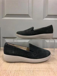 Stonefly Slip On Blue Suede Platerform Shoes Size 6 TCA - Picture 1 of 7