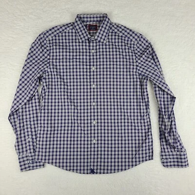 UNTUCKit рубашка мужская средний фиолетовый синий клетку производительности платье на пуговицах - Изображение 1 из 4