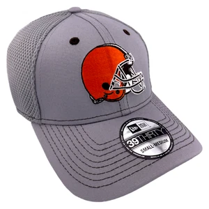New Era Cleveland Browns Logo Team Neo Mesh NFL Grey 39Thirty Flex Fit Hat Cap - Picture 1 of 7