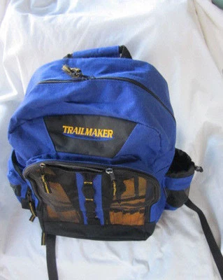 Mochila Trailmaker Azul Dorado Hombre/Gal 17" Bolsillos Base Compartimento Organizador Foto 1 de 4