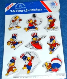 Pegatinas hinchadas 3-D Karate Remo Tenis Lucha Nuevo en Paquete Vintage Años 80 Juegos Olímpicos - Imagen 1 de 1
