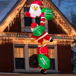 244CM Aufblasbare Weihnachtsdeko Außen Weihnachtsmann mit LED Leuchten Außen - Bild 1 von 7
