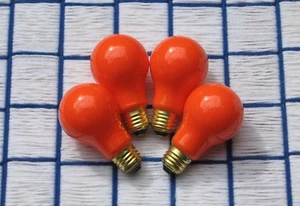 BOXof 4 new PUMPKIN ceramic orange Christmas PARTY LIGHT BULB A19 HALLOWEEN 60w - Picture 1 of 5