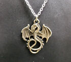 Antiqued Bronze Dragon Pendant W/ A Stainless Necklace Any Size From 14 -22"