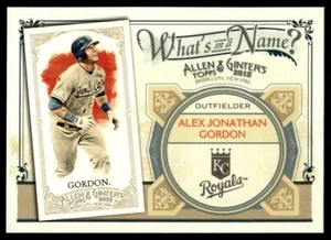 2012 Topps Allen & Ginter What's in a Name? ALEX GORDON - Picture 1 of 2