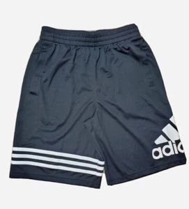 Adidas Sz M(10-12) Youth Boy Black w/White Logo Basketball Shorts Elastic Waist - Picture 1 of 11