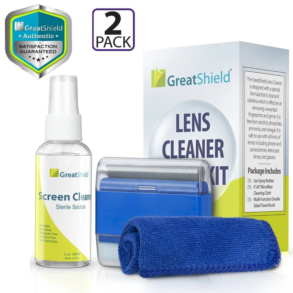 2x Screen Cleaning Kit Cleaner Spray Brush Microfiber Cloth Wipe LED TV Camera - Image 1 of 4