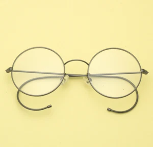 Exquisit 44mm Round Grey wire temple Eyeglass frames Eyewear Vintage glasses - Picture 1 of 6