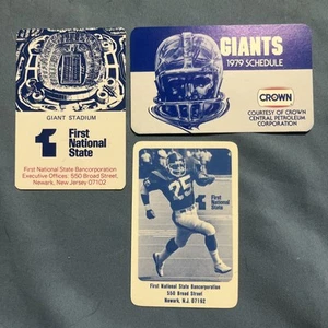 POCKET SCHEDULE NFL 1978 1979 1983 NEW YORK GIANTS CROWN 1st NATIONAL LOT OF (3) - Picture 1 of 7