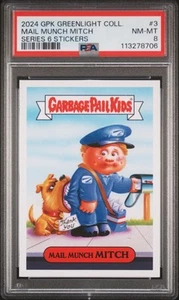 2024 GPK GreenLight Series 6 #3 Mail Munch Mitch PSA 8 NM-MT Garbage Pail Kids - Picture 1 of 3