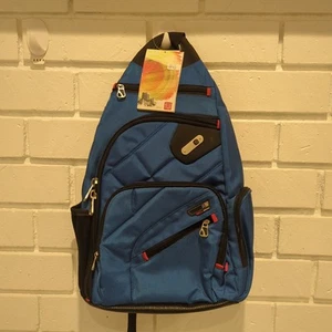 FUL BrickHouse Sling Multi-Pocket Laptop Backpack w/ Audio Port - Cobalt Blue - Afbeelding 1 van 15
