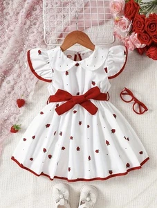 Adorable Strawberry Summer Dress For Girls - Picture 1 of 3