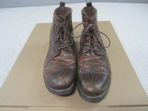 Aston Grau Stiefel Herren 10,5 Braun Leder Chukka Schnürstiefel Budapester Staten - Bild 1 von 14