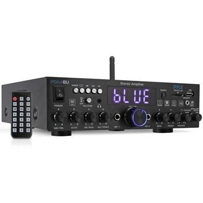 Pyle 200W Wireless Bluetooth Home Stereo Amplifier - Multi-Channel Audio - Image 1 of 4
