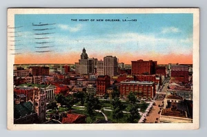 New Orleans LA-Louisiana, Aerial Of City And Town Area, Vintage c1937 Postcard - Picture 1 of 2