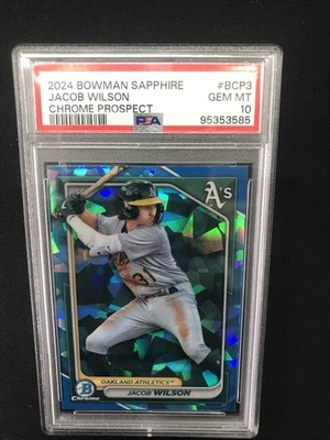 2024 Bowman Sapphire #BCP3 Jacob Wilson PSA 10 - Image 1 of 2