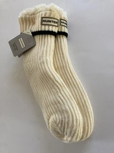 Hunter Damen 1 Paar Crew-Kuschelsocken 1er-Pack Sherpa-Socken Größe 4-10 M cremefarben - Bild 1 von 4