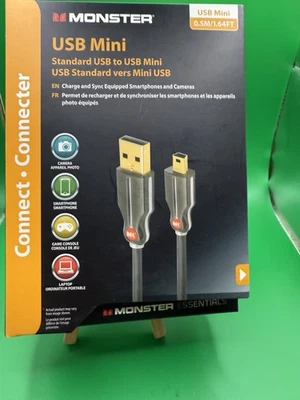 Monster USB Mini USB a USB Mini Cable de Carga y Sincronización - ¡Nuevo! ¡Gran precio! Foto 1 de 4