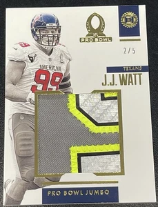 J.J. WATT 2019 ENCASED GAME WORN JUMBO PRO BOWL JERSEY SSP /5 HOUTON TEXANS - Picture 1 of 2