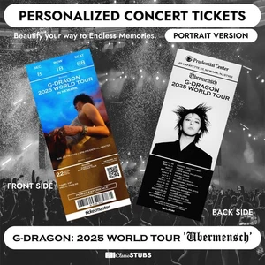 G-DRAGON 2025 World Tour 'Ubermensch' Personalized K-Pop Concert Ticket - Picture 1 of 5