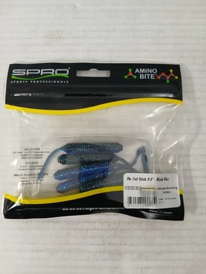 Señuelo de pesca SPRO Pin Cola Stick Worm 3.5" Negro Azul 5pk plástico suave finura Foto 1 de 2