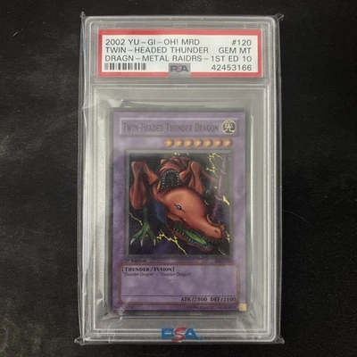 2002 YU-GI-OH! MRD-METAL RAIDERS 1ST ED #120 TWIN-HEADED THUNDER DRAGON PSA 10 - Image 1 of 2