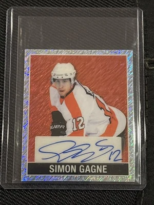 2025 Leaf Metal Legends Simon Gagne Orange Prismatic 1/6 (AU) - Nice Auto! - Image 1 of 4