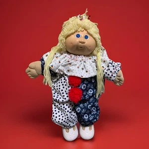 Vintage 1980s Cabbage Patch Kids Doll Blonde Girl with Clown Outfit Plus - Picture 1 of 21