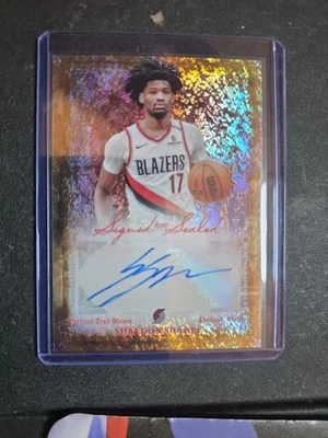 2025 Topps Signed and Sealed Shaedon Sharpe /50 Gold Auto #BSI-SS  Trailblazers - Image 1 of 3